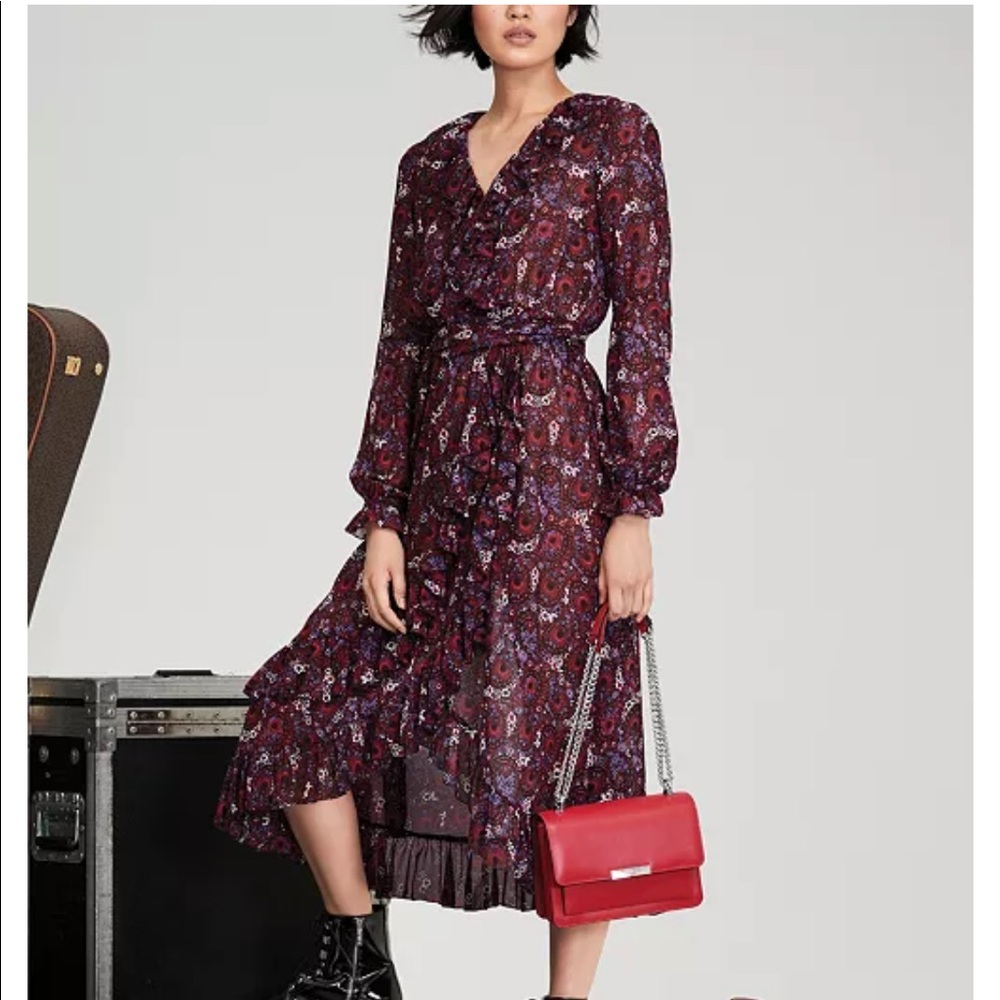 Michael kors Zinnia Paisley Floral Print Wrap Dress. Small.